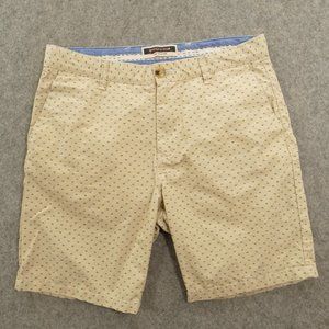 Scotch & Soda Shorts Mens 28 Beige Flat Front Chinos Logo Casual Geometric Print